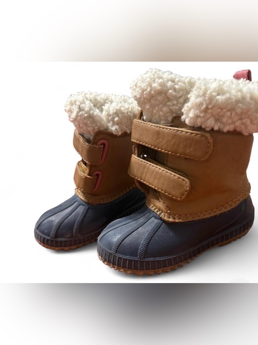 GAP Toddler Brown and Navy Sherpa-Lined Winter Boots